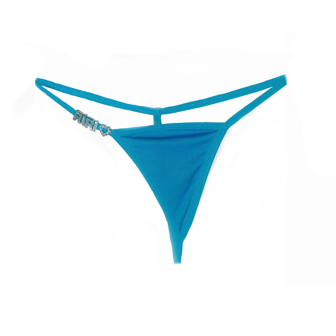 Kitty Thong in Turquoise